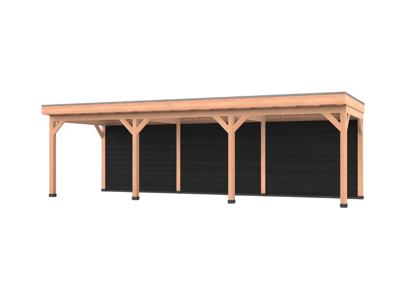 Douglas overkapping, 900 x 300, met zwarte achterwand, Westwood Comfort Green - Afbeelding 1
